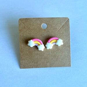 2/$15- Colorful Rainbow Cloud Earrings Handmade